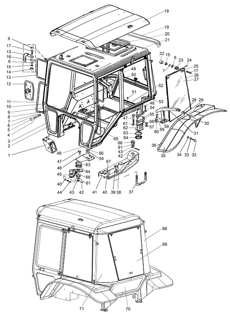 Схема кабины мтз 82