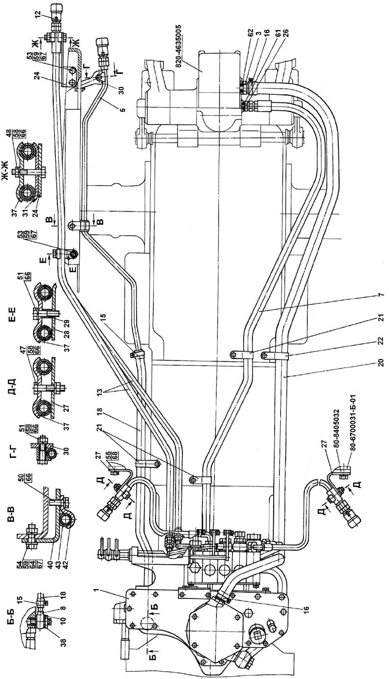 Схема гидросистемы мтз 1221 - 96 фото